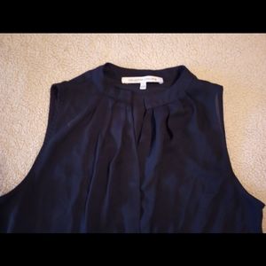 Dark blue flowy work tank top